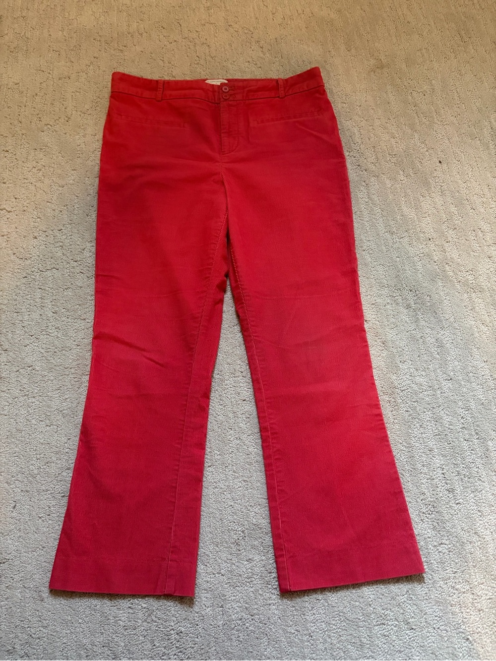 Red Corduroy Flare Pants
